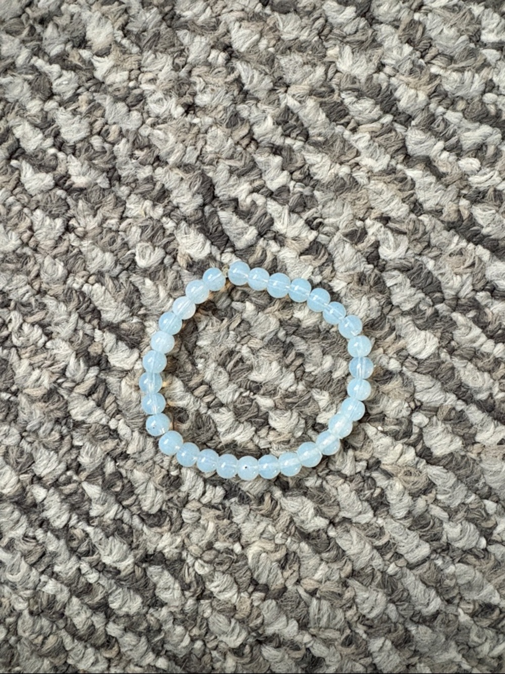 Crystal - Opalite Beaded Stretch Bracelet - Light Blue